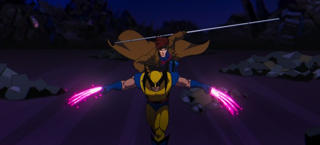 Wolverine (exprimé par Cal Dodd) et Gambit (exprimé par AJ LoCascio) dans X-MEN '97 de Marvel Animation.  Photo gracieuseté de Marvel Animation.  © 2024 MERVEILLE.