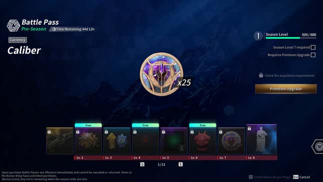 Une capture d'écran de la boutique du jeu montre les récompenses du Battle Pass.